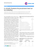 Báo cáo y học: "In critically ill patients the procalcitonin level can be misleading"