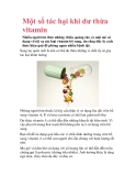 Một số tác hại khi dư thừa vitamin 