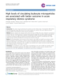 Báo cáo y học: "High levels of circulating leukocyte microparticles are associated with better outcome in acute respiratory distress syndrome"