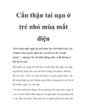 Cẩn thận tai nạn ở trẻ nhỏ mùa mất điện
