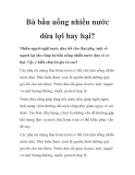 Bà bầu uống nhiều nước dừa lợi hay hại?