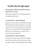 8 cách cho bé ngủ ngon