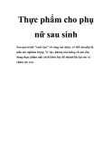 Thực phẩm cho phụ nữ sau sinh