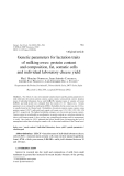 Báo cáo sinh học: "Genetic parameters for lactation traits of milking ewes: protein content and composition, fat, somatic cells and individual laboratory cheese yield"