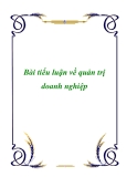Bài tiểu luận về quản trị doanh nghiệp