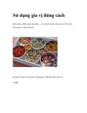 Sử dụng gia vị đúng cách