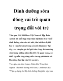 Dinh dưỡng sớm đóng vai trò quan trọng đối với trẻ
