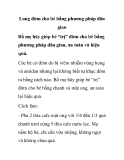 Long đờm cho bé bằng phương pháp dân gian