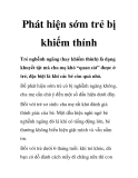 Phát hiện sớm trẻ bị khiếm thính