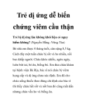 Trẻ dị ứng dễ biến chứng viêm cầu thận