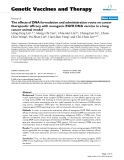 Báo cáo sinh học: " The effects of DNA formulation and administration route on cancer therapeutic efficacy with xenogenic EGFR DNA vaccine in a lung cancer animal model"