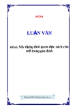 Xây dựng thói quen đọc sách cho trẻ trong gia đình