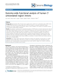 Báo cáo y học: " Genome-wide functional analysis of human 5’ untranslated region introns"