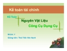 Kế toán tài chính - Kế Toán Nguyên Vật Liệu Công Cụ Dụng Cụ