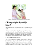 Chàng có yêu bạn thật lòng?
