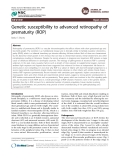 Genetic susceptibility to advanced retinopathy of prematurity (ROP)