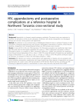 Báo cáo y học: "HIV, appendectomy and postoperative complications at a reference hospital in Northwest Tanzania: cross-sectional study"