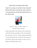 Ngừa loãng xương không dùng thuốc