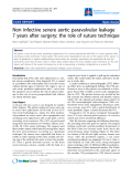 Báo cáo y học: " Non infective severe aortic paravalvular leakage 7 years after surgery: the role of suture technique"