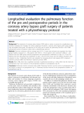 Báo cáo y học: "Longitudinal evaluation the pulmonary function of the pre and postoperative periods in the coronary artery bypass graft surgery of patients treated with a physiotherapy protocol"