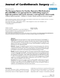 Báo cáo y học: "The European System for Cardiac Operative Risk Evaluation (EuroSCORE) is not appropriate for withholding surgery in high-risk patients with aortic stenosis: a retrospective cohort study"