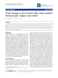 Báo cáo y học: "Chyle leakage in port incision after video-assisted thoracoscopic surgery: case repor"