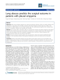 Báo cáo y học: "Lung abscess predicts the surgical outcome in patients with pleural empyem"