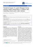 Báo cáo y học: "ransternal repair of a giant Morgagni hernia causing cardiac tamponade in a patient with coexisting severe aortic valve stenosis"