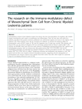 báo cáo khoa học: "The research on the immuno-modulatory defect of Mesenchymal Stem Cell from Chronic Myeloid Leukemia patients"