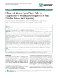 báo cáo khoa học: " Efficacy of Mesenchymal Stem Cells in Suppression of Hepatocarcinorigenesis in Rats: Possible Role of Wnt Signaling"