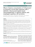 báo cáo khoa học: "Effects of plasma concentrations of 5-fluorouracil on long-term survival after treatment with a definitive 5-fluorouracil/cisplatin-based chemoradiotherapy in Japanese patients with esophageal squamous cell carcinoma"