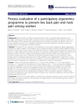 báo cáo khoa học: " Process evaluation of a participatory ergonomics programme to prevent low back pain and neck pain among workers"