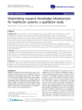 báo cáo khoa học: " Determining research knowledge infrastructure for healthcare systems: a qualitative study"