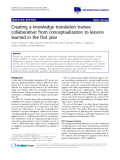 báo cáo khoa học: "  Creating a knowledge translation trainee collaborative: from conceptualization to lessons learned in the first year"
