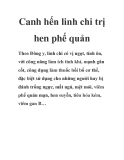 Canh hến linh chi trị hen phế quản