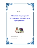 Đề tài: Hoàn thiện công tác quản lý NVL tại công ty SXKD đầu tư và dịch vụ Việt Hà