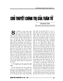Báo cáo nghiên cứu khoa học " Chủ thuyết chính trị của tuân tử "
