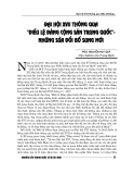 Báo cáo nghiên cứu khoa học " Đại hội XVI thông qua điều lệ Đảng cộng sản Trung Quốc những sửa đổi bổ sung mới "