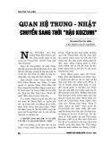 Báo cáo nghiên cứu khoa học " QUAN HỆ TRUNG - NHẬT CHUYỂN SANG THỜI HẬU KOIZUMI "