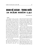 Báo cáo nghiên cứu khoa học " Quan hệ ASEAN – Trung Quốc 15 năm nhìn lại "