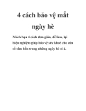 4 cách bảo vệ mắt ngày hè