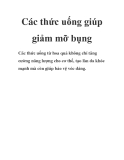 Các thức uống giúp giảm mỡ bụng
