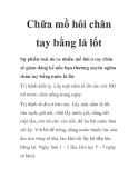 Chữa mồ hôi chân tay bằng lá lốt