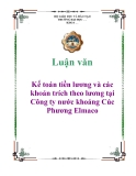 Luận văn: Kế toán tiền lương và các khoản trích theo lương tại Công ty nước khoáng Cúc Phương Elmaco