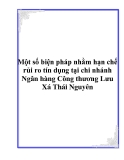 Một số biện pháp nhằm hạn chế rủi ro tín dụng tại chi nhánh Ngân hàng Công thương Lưu Xá Thái Nguyên