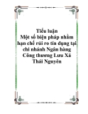 Đề tài: "Một số biện pháp nhằm hạn chế rủi ro tín dụng tại chi nhánh Ngân hàng Công thương Lưu Xá Thái Nguyên"