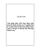 Luận văn - Giải pháp phát triển hoạt động kinh doanh lữ hành nội địa của Xí nghiệp Đầu tư và phát triển du lịch Sông Hồng thuộc Công ty Du lịch và thương mại tổng hợp Thăng Long