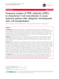 Báo cáo y học: "Frequency analysis of TRBV subfamily sjTRECs to characterize T-cell reconstitution in acute leukemia patients after allogeneic hematopoietic stem cell transplantation"