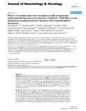 báo cáo khoa học: "Phase 1-2a multicenter dose-escalation study of ezatiostat hydrochloride liposomes for injection (Telintra®, TLK199), a novel glutathione analog prodrug in patients with myelodysplastic syndrome"