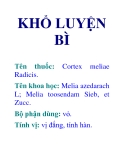 KHỔ LUYỆN BÌ